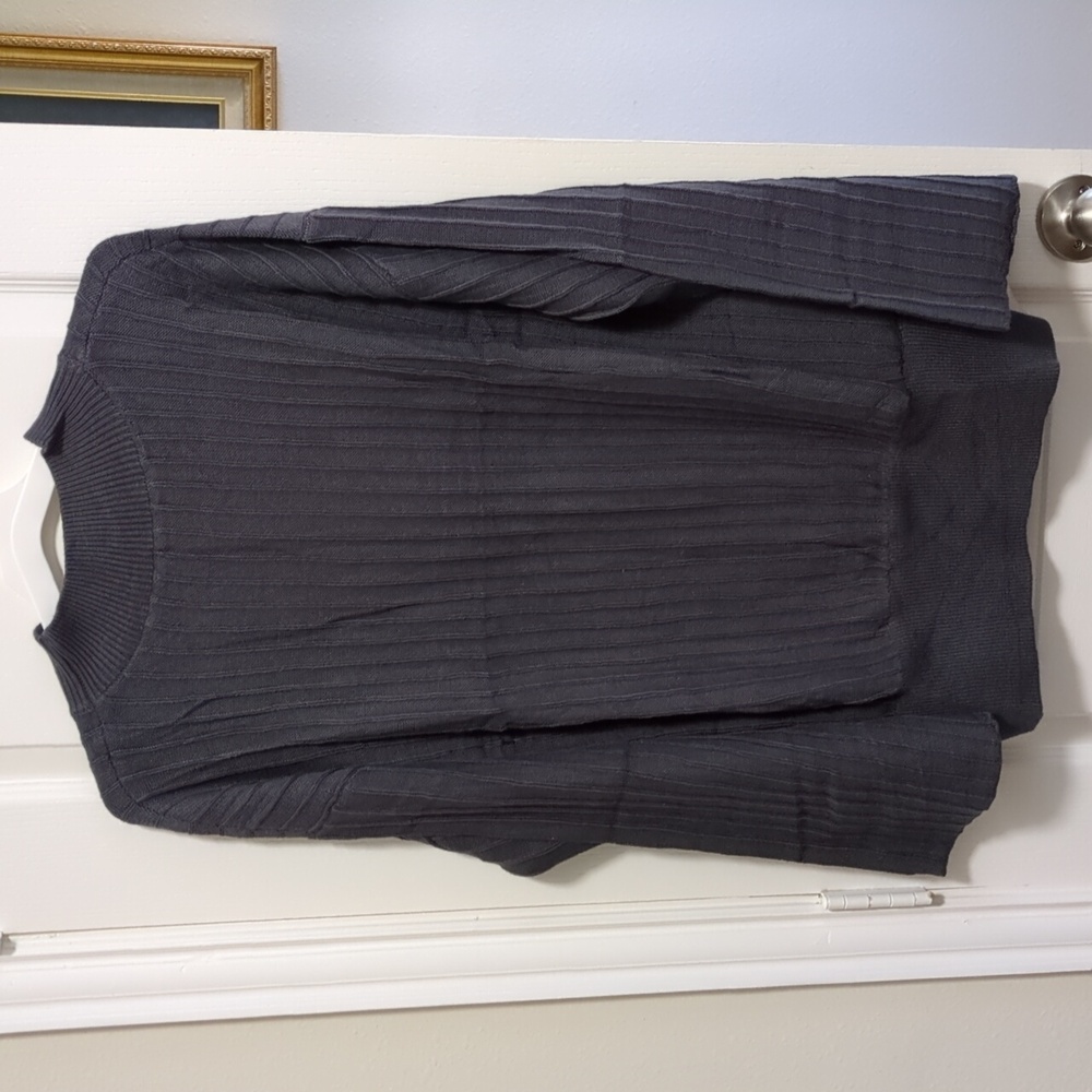 Mockneck Oversized Gray Ribbed Sweater Size XL